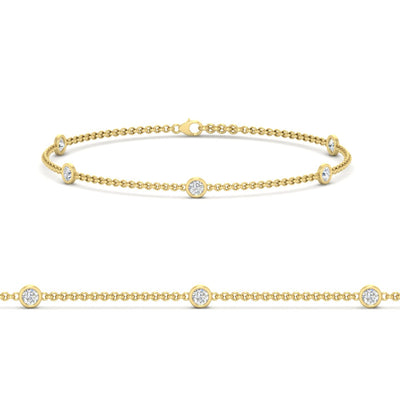 Bezel Diamond Chain Bracelet