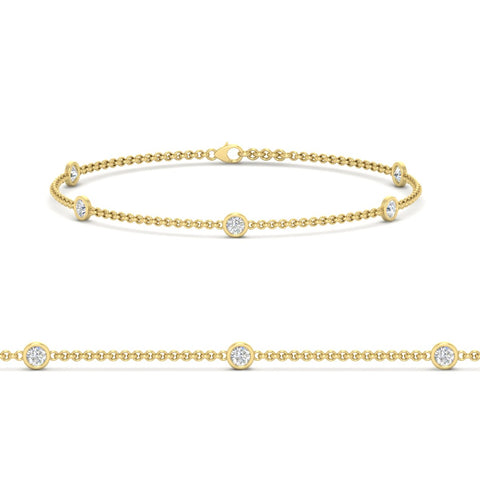 Bezel Diamond Chain Bracelet