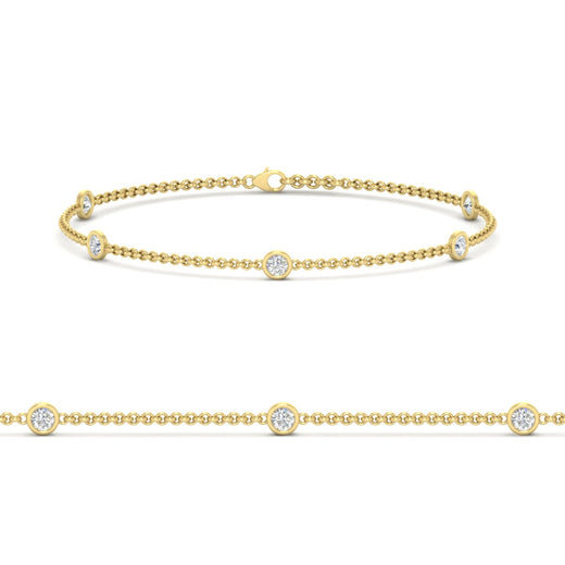 Bezel Diamond Chain Bracelet