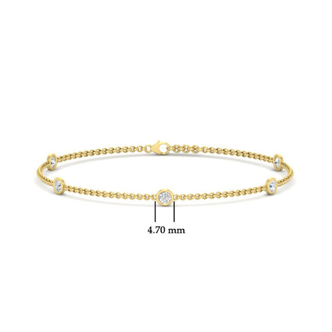 Bezel Diamond Chain Bracelet