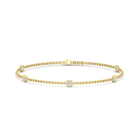 Bezel Diamond Chain Bracelet
