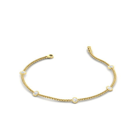 Bezel Diamond Chain Bracelet