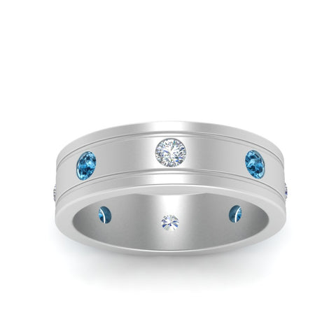 Bezel Stone Accent Engagement Ring