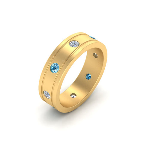 Bezel Stone Accent Engagement Ring