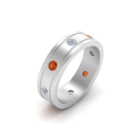 Bezel Stone Accent Engagement Ring