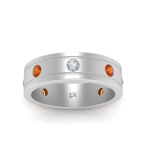 Bezel Stone Accent Engagement Ring