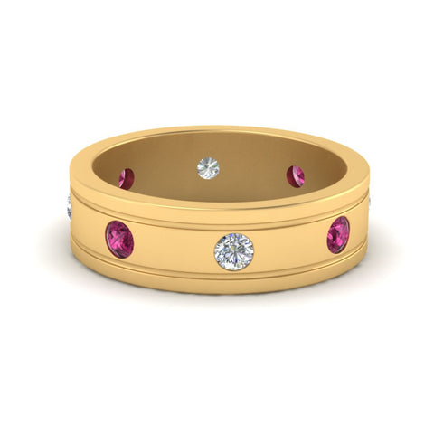 Bezel Stone Accent Engagement Ring