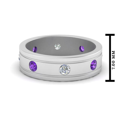 Bezel Stone Accent Engagement Ring