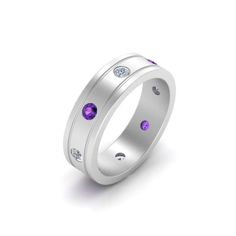 Bezel Stone Accent Engagement Ring