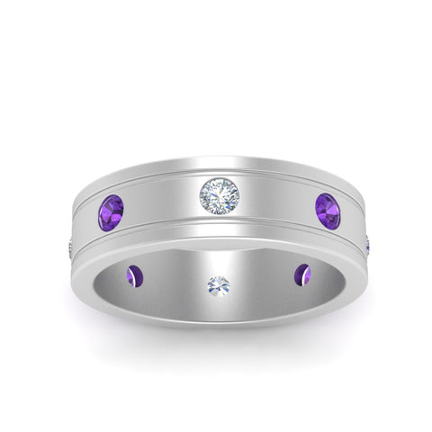 Bezel Stone Accent Engagement Ring