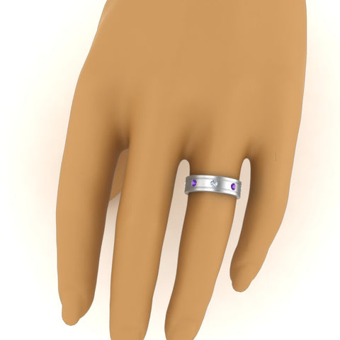 Bezel Stone Accent Engagement Ring