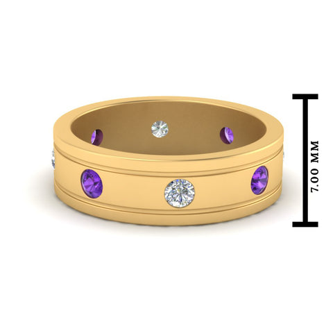 Bezel Stone Accent Engagement Ring