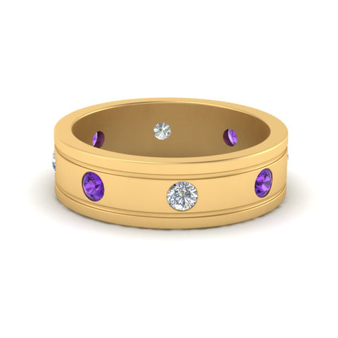 Bezel Stone Accent Engagement Ring
