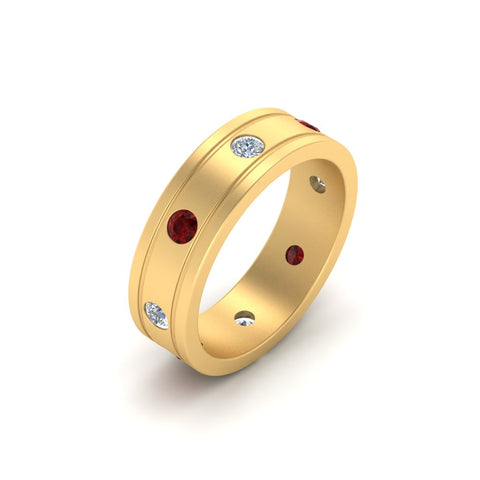 Bezel Stone Accent Engagement Ring