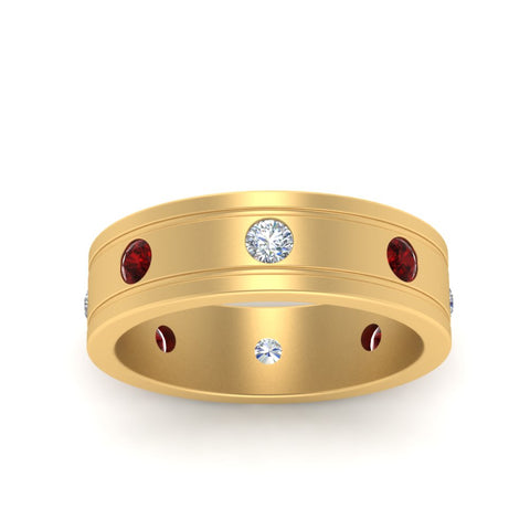 Bezel Stone Accent Engagement Ring