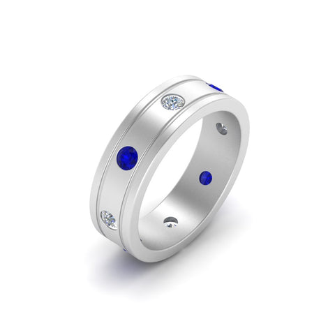 Bezel Stone Accent Engagement Ring