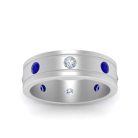 Bezel Stone Accent Engagement Ring