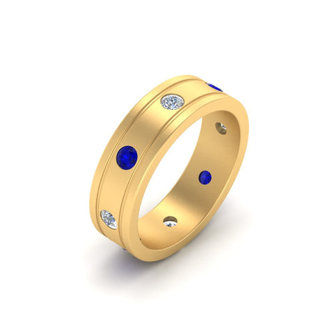 Bezel Stone Accent Engagement Ring