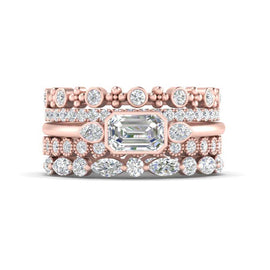 Bezel Diamond Stackable Band Set