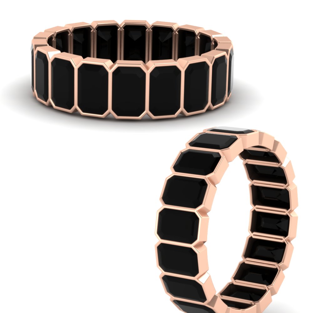 bezel-emerald-cut-5-carat-black-onyx-eternity-wedding-band-in-rose-gold-FD-10417EMBGBLACKANGLE3-5.00CT-NL-RG