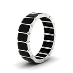 Load image into Gallery viewer, bezel-emerald-cut-5-carat-black-onyx-eternity-wedding-band-in-white-gold-FD-10417EMBGBLACKANGLE2-5.00CT-NL-WG
