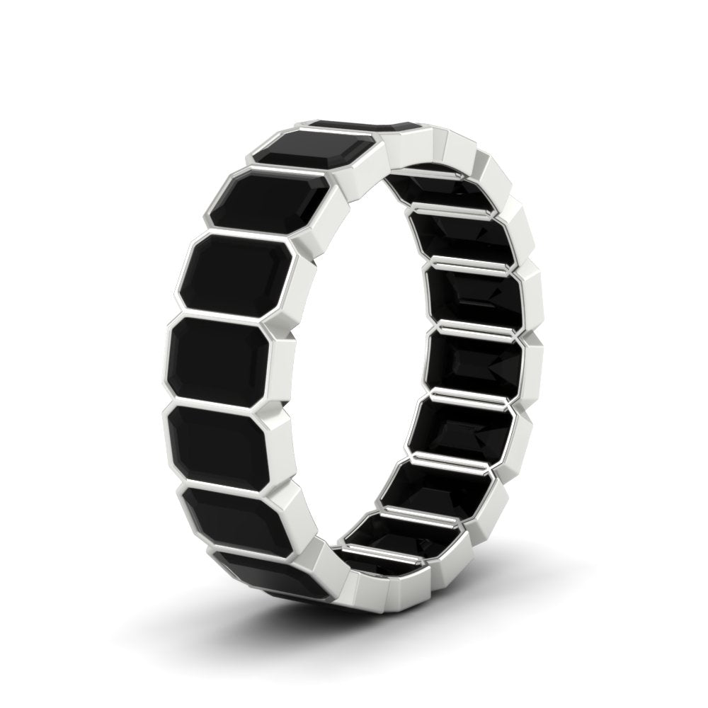 bezel-emerald-cut-5-carat-black-onyx-eternity-wedding-band-in-white-gold-FD-10417EMBGBLACKANGLE2-5.00CT-NL-WG
