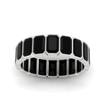 Load image into Gallery viewer, bezel-emerald-cut-5-carat-black-onyx-eternity-wedding-band-in-white-gold-FD-10417EMBGBLACKANGLE5-5.00CT-NL-WG
