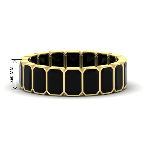 bezel-emerald-cut-5-carat-black-onyx-eternity-wedding-band-in-yellow-gold-FD-10417EMBGBLACK-5.00CT-NL-YG-HW