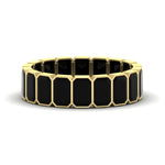 Load image into Gallery viewer, bezel-emerald-cut-5-carat-black-onyx-eternity-wedding-band-in-yellow-gold-FD-10417EMBGBLACK-5.00CT-NL-YG
