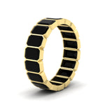 Load image into Gallery viewer, bezel-emerald-cut-5-carat-black-onyx-eternity-wedding-band-in-yellow-gold-FD-10417EMBGBLACKANGLE2-5.00CT-NL-YG
