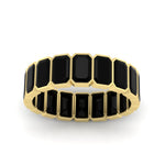 Load image into Gallery viewer, bezel-emerald-cut-5-carat-black-onyx-eternity-wedding-band-in-yellow-gold-FD-10417EMBGBLACKANGLE5-5.00CT-NL-YG
