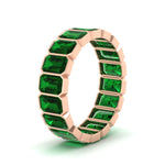 Load image into Gallery viewer, bezel-emerald-cut-5-carat-emerald-eternity-wedding-band-in-rose-gold-FD-10417EMBGEMGRANGLE2-5.00CT-NL-RG
