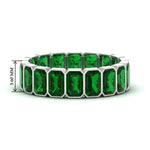Load image into Gallery viewer, bezel-emerald-cut-5-carat-emerald-eternity-wedding-band-in-white-gold-FD-10417EMBGEMGR-5.00CT-NL-WG-HW
