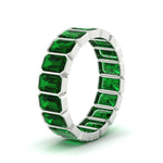 Load image into Gallery viewer, bezel-emerald-cut-5-carat-emerald-eternity-wedding-band-in-white-gold-FD-10417EMBGEMGRANGLE2-5.00CT-NL-WG
