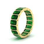 Load image into Gallery viewer, bezel-emerald-cut-5-carat-emerald-eternity-wedding-band-in-yellow-gold-FD-10417EMBGEMGRANGLE2-5.00CT-NL-YG
