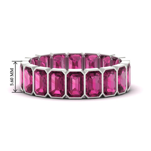 bezel-emerald-cut-5-carat-pink-sapphire-eternity-wedding-band-in-white-gold-FD-10417EMBGSADRPI-5.00CT-NL-WG-HW