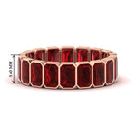 Load image into Gallery viewer, bezel-emerald-cut-5-carat-ruby-eternity-wedding-band-in-rose-gold-FD-10417EMBGRUDR-5.00CT-NL-RG-HW

