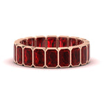 Load image into Gallery viewer, bezel-emerald-cut-5-carat-ruby-eternity-wedding-band-in-rose-gold-FD-10417EMBGRUDR-5.00CT-NL-RG
