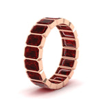Load image into Gallery viewer, bezel-emerald-cut-5-carat-ruby-eternity-wedding-band-in-rose-gold-FD-10417EMBGRUDRANGLE2-5.00CT-NL-RG

