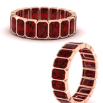 Load image into Gallery viewer, bezel-emerald-cut-5-carat-ruby-eternity-wedding-band-in-rose-gold-FD-10417EMBGRUDRANGLE3-5.00CT-NL-RG

