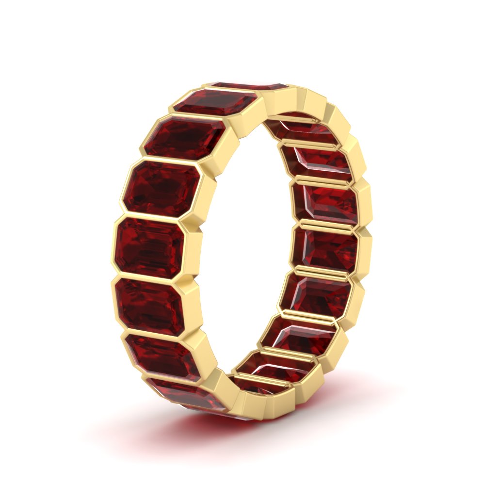 bezel-emerald-cut-5-carat-ruby-eternity-wedding-band-in-yellow-gold-FD-10417EMBGRUDRANGLE2-5.00CT-NL-YG