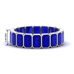 Load image into Gallery viewer, bezel-emerald-cut-5-carat-sapphire-eternity-wedding-band-in-white-gold-FD-10417EMBGSABL-5.00CT-NL-WG-HW
