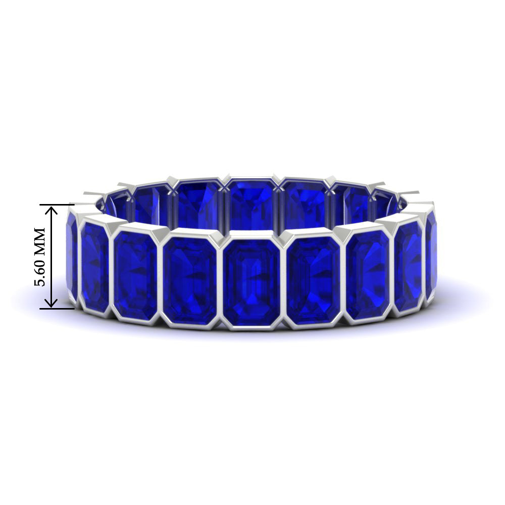bezel-emerald-cut-5-carat-sapphire-eternity-wedding-band-in-white-gold-FD-10417EMBGSABL-5.00CT-NL-WG-HW