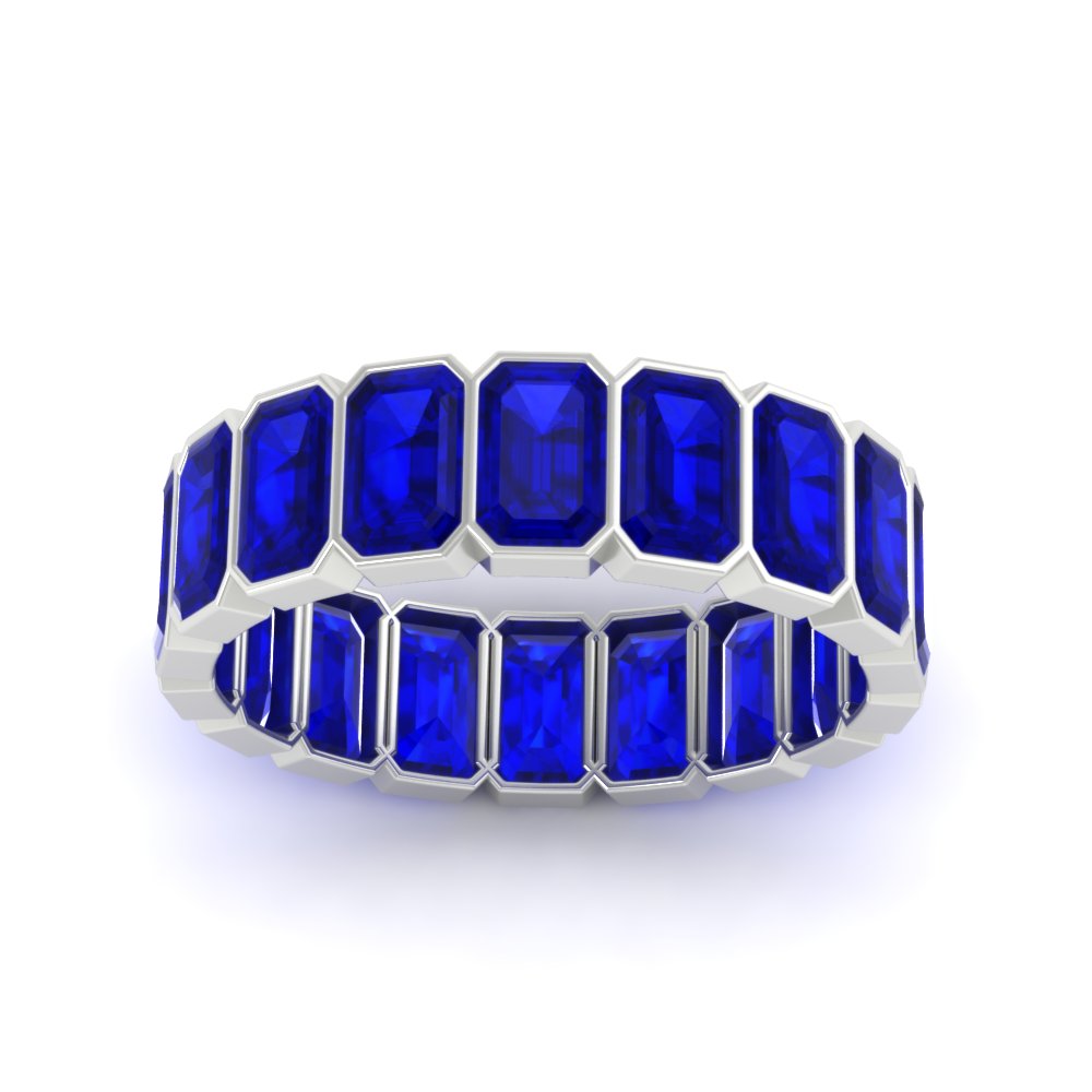 bezel-emerald-cut-5-carat-sapphire-eternity-wedding-band-in-white-gold-FD-10417EMBGSABLANGLE5-5.00CT-NL-WG