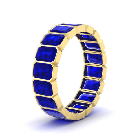 bezel-emerald-cut-5-carat-sapphire-eternity-wedding-band-in-yellow-gold-FD-10417EMBGSABLANGLE2-5.00CT-NL-YG