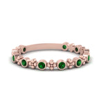 Load image into Gallery viewer, bezel-emerald-stacking-wedding-band-in-rose-gold-FD67387BGEMGR-NL-RG.jpg
