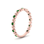 Load image into Gallery viewer, bezel-emerald-stacking-wedding-band-in-rose-gold-FD67387BGEMGR-NL-RG.jpg
