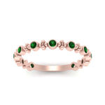 Load image into Gallery viewer, bezel-emerald-stacking-wedding-band-in-rose-gold-FD67387BGEMGR-NL-RG.jpg
