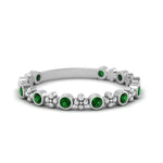 Load image into Gallery viewer, bezel-emerald-stacking-wedding-band-in-white-gold-FD67387BGEMGR-NL-WG.jpg

