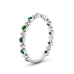 Load image into Gallery viewer, bezel-emerald-stacking-wedding-band-in-white-gold-FD67387BGEMGR-NL-WG.jpg
